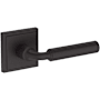 Baldwin La Conner Non-Turning Two-Sided Dummy Door Lever Set with Stepped Square Rose from the Reserve Collection Venetian Bronze