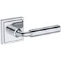 Baldwin La Conner Non-Turning Two-Sided Dummy Door Lever Set with Stepped Square Rose from the Reserve Collection Polished Chrome