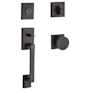 Baldwin La Jolla Full Dummy Sectional Handleset with Non-Turning Dummy Interior Contemporary Knob Venetian Bronze