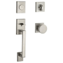 Baldwin La Jolla Full Dummy Sectional Handleset with Non-Turning Dummy Interior Contemporary Knob Satin Nickel