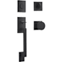 Baldwin La Jolla Full Dummy Sectional Handleset with Non-Turning Dummy Interior Contemporary Knob Satin Black