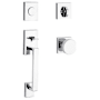 Baldwin La Jolla Full Dummy Sectional Handleset with Non-Turning Dummy Interior Contemporary Knob Polished Chrome