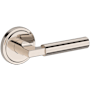 Baldwin Lake Forest Non-Turning Two-Sided Dummy Door Lever Set with Stepped Round Rose from the Reserve Collection Lifetime Polished Nickel
