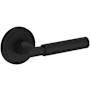 Baldwin Lake Forest Non-Turning Two-Sided Dummy Door Lever Set with Stepped Round Rose from the Reserve Collection Satin Black