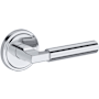 Baldwin Lake Forest Non-Turning Two-Sided Dummy Door Lever Set with Stepped Round Rose from the Reserve Collection Polished Chrome