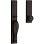 Baldwin Longview Full Dummy Full Plate Handleset with Non-Turning Dummy Interior Rustic Knob Dark Bronze