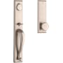 Baldwin Longview Full Dummy Full Plate Handleset with Non-Turning Dummy Interior Rustic Knob White Bronze