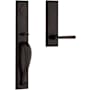 Baldwin Longview Full Dummy Full Plate Handleset with Right Handed Non-Turning Dummy Interior Taper Lever Dark Bronze