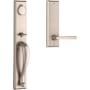Baldwin Longview Full Dummy Full Plate Handleset with Right Handed Non-Turning Dummy Interior Taper Lever White Bronze