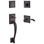 Baldwin Napa Right Handed Dummy Handleset with Traditional Square Rose and Curve Lever on Interior Venetian Bronze