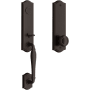 Baldwin New Hampshire Full Dummy One Piece Handleset with Non-Turning Dummy Interior Traditional Knob Venetian Bronze