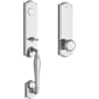 Baldwin New Hampshire Full Dummy One Piece Handleset with Non-Turning Dummy Interior Traditional Knob Polished Chrome