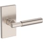 Baldwin Riddling Non-Turning Two-Sided Dummy Door Lever Set with Contemporary 5" Rose from the Reserve Collection Satin Nickel