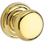 Baldwin Round Non-Turning Two-Sided Dummy Door Knob Set with Round Rose Lifetime Polished Brass