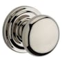 Baldwin Round Non-Turning Two-Sided Dummy Door Knob Set with Round Rose Lifetime Polished Nickel