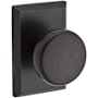 Baldwin Rustic Non-Turning Two-Sided Through-Door Dummy Door Knob Set with Square Rosette from the Reserve Collection Dark Bronze