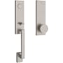 Baldwin Seattle Full Dummy One Piece Handleset with Non-Turning Dummy Interior Contemporary Knob Satin Nickel