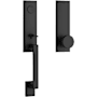 Baldwin Seattle Full Dummy One Piece Handleset with Non-Turning Dummy Interior Contemporary Knob Satin Black