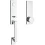 Baldwin Seattle Full Dummy One Piece Handleset with Non-Turning Dummy Interior Contemporary Knob Polished Chrome
