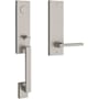 Baldwin Seattle Full Dummy One Piece Handleset with Non-Turning Dummy Interior Square Lever Satin Nickel