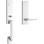 Baldwin Seattle Full Dummy One Piece Handleset with Non-Turning Dummy Interior Square Lever Polished Chrome