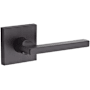 Baldwin Square Non-Turning Two-Sided Through-Door Dummy Door Lever Set with Square Rosette from the Reserve Collection Venetian Bronze