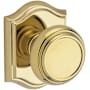 Baldwin Traditional Non-Turning Two-Sided Dummy Door Knob Set with Arch Rose Lifetime Polished Brass