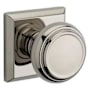 Baldwin Traditional Non-Turning Two-Sided Dummy Door Knob Set with Square Rose Lifetime Polished Nickel