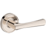 Baldwin Wyndcliff Non-Turning Two-Sided Dummy Door Lever Set with Recessed Round Rose from the Reserve Collection Lifetime Polished Nickel