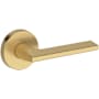 Baldwin Anaheim Hills Non-Turning One-Sided Dummy Door Lever with Contemporary Round Rose from the Reserve Collection Lifetime Satin Brass