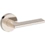 Baldwin Anaheim Hills Non-Turning One-Sided Dummy Door Lever with Contemporary Round Rose from the Reserve Collection Lifetime Polished Nickel