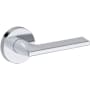Baldwin Anaheim Hills Non-Turning One-Sided Dummy Door Lever with Contemporary Round Rose from the Reserve Collection Polished Chrome