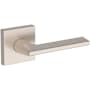 Baldwin Anaheim Hills Non-Turning One-Sided Dummy Door Lever with Contemporary Square Rose from the Reserve Collection Satin Nickel