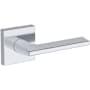Baldwin Anaheim Hills Non-Turning One-Sided Dummy Door Lever with Contemporary Square Rose from the Reserve Collection Polished Chrome