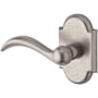 Baldwin Arch Left Handed Non-Turning One-Sided Surface Mount Dummy Door Lever from the Reserve Collection White Bronze