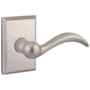Baldwin Arch Right Handed Non-Turning One-Sided Surface Mount Dummy Door Lever with Square Rosette from the Reserve Collection White Bronze