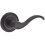 Baldwin Curve Non-Turning One-Sided Dummy Door Lever with Round Rose Venetian Bronze