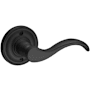 Baldwin Curve Non-Turning One-Sided Dummy Door Lever with Round Rose Satin Black