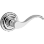 Baldwin Curve Non-Turning One-Sided Dummy Door Lever with Round Rose Polished Chrome