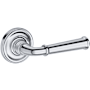 Baldwin Dunsmoor Non-Turning One-Sided Dummy Door Lever with Traditional Round Rose from the Reserve Collection Polished Chrome