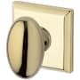 Baldwin Ellipse Non-Turning One-Sided Dummy Door Knob with Square Rose Lifetime Polished Brass