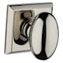 Baldwin Ellipse Non-Turning One-Sided Dummy Door Knob with Square Rose Lifetime Polished Nickel