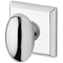 Baldwin Ellipse Non-Turning One-Sided Dummy Door Knob with Square Rose Polished Chrome