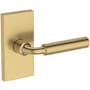 Baldwin La Conner Non-Turning One-Sided Dummy Door Lever with Contemporary 5" Rose from the Reserve Collection Lifetime Satin Brass