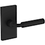 Baldwin La Conner Non-Turning One-Sided Dummy Door Lever with Contemporary 5" Rose from the Reserve Collection Satin Black