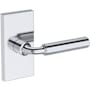 Baldwin La Conner Non-Turning One-Sided Dummy Door Lever with Contemporary 5" Rose from the Reserve Collection Polished Chrome