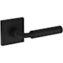 Baldwin La Conner Non-Turning One-Sided Dummy Door Lever with Stepped Square Rose from the Reserve Collection Satin Black