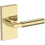 Baldwin Lake Forest Non-Turning One-Sided Dummy Door Lever with Contemporary 5" Rose from the Reserve Collection Non-Lacquered Brass