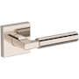 Baldwin Lake Forest Non-Turning One-Sided Dummy Door Lever with Contemporary Square Rose from the Reserve Collection Lifetime Polished Nickel