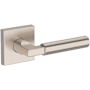 Baldwin Lake Forest Non-Turning One-Sided Dummy Door Lever with Contemporary Square Rose from the Reserve Collection Satin Nickel